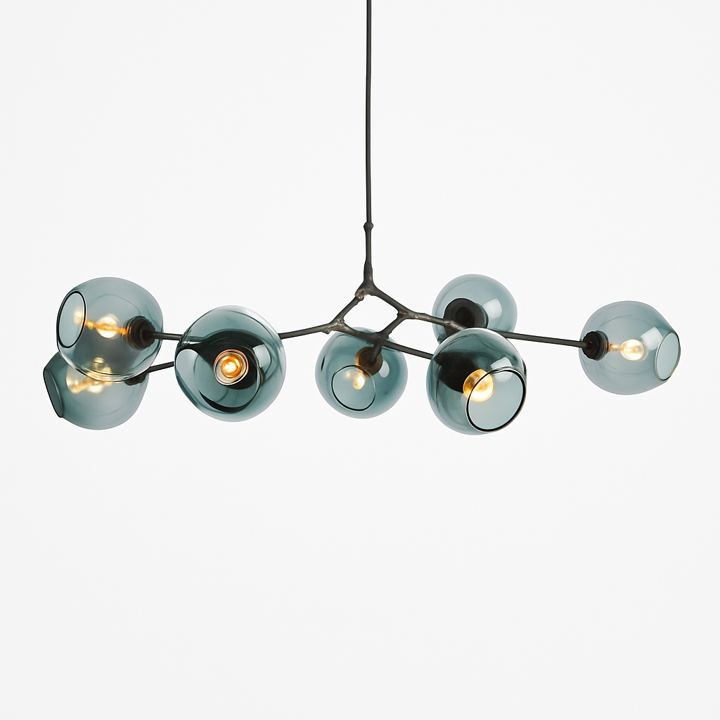 Lustre LED Beans Design Métal & Verre