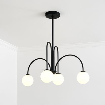 Lustre Design LED Doré Branches Métal & Verre