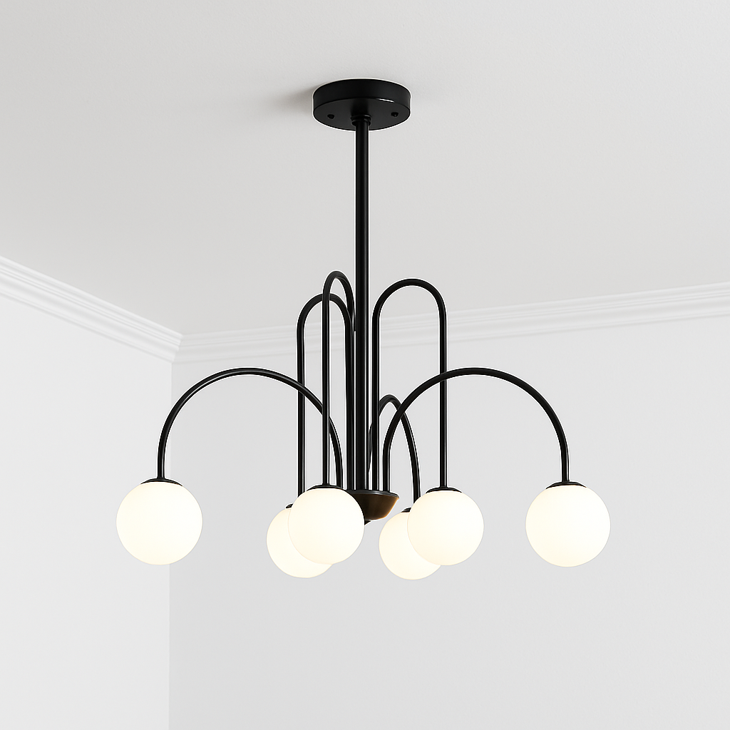 Lustre Design LED Doré Branches Métal & Verre