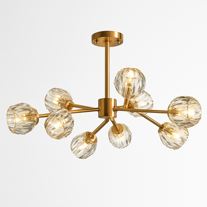 Lustre Design Cristal Doré LED Luxury