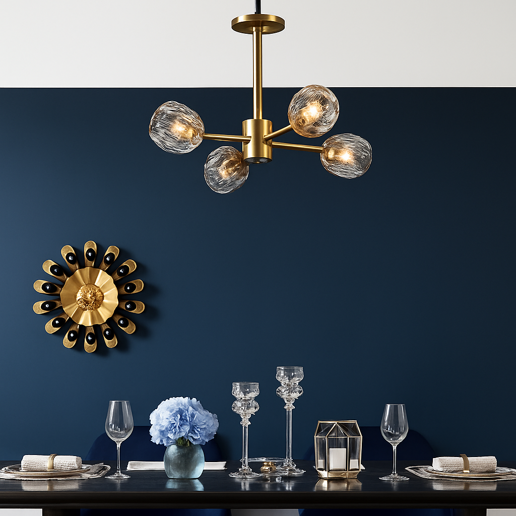 Lustre Design Cristal Doré LED Luxury