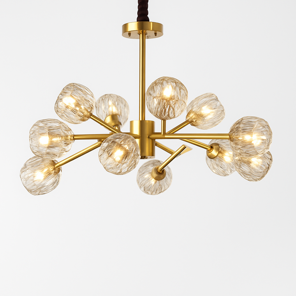 Lustre Design Cristal Doré LED Luxury