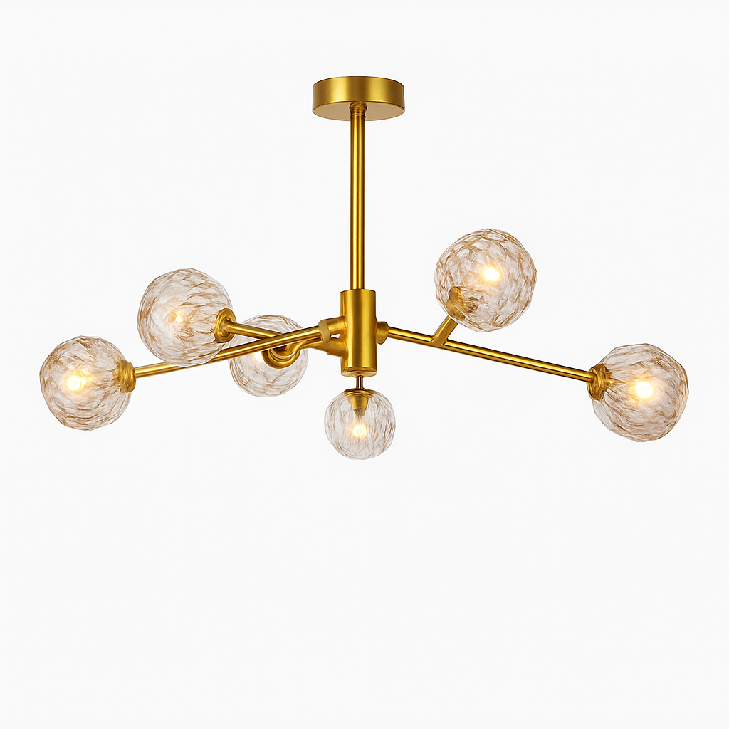 Lustre Design Cristal Doré LED Luxury