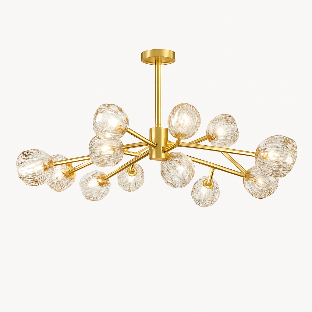 Lustre Design Cristal Doré LED Luxury