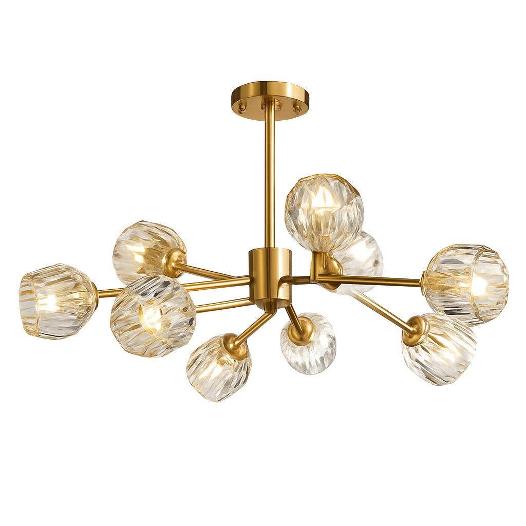 Lustre Design Cristal Doré LED Luxury