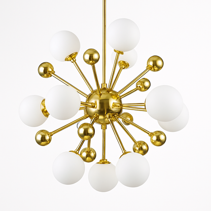 Lustre LED Doré Design Sphères Lumineuses