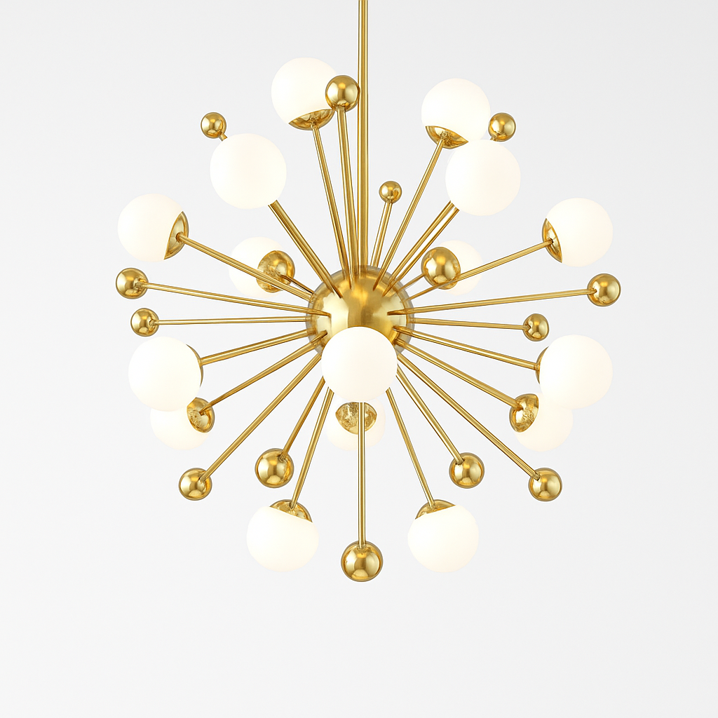 Lustre LED Doré Design Sphères Lumineuses