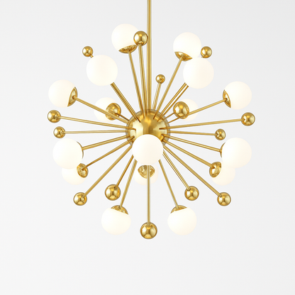Lustre LED Doré Design Sphères Lumineuses