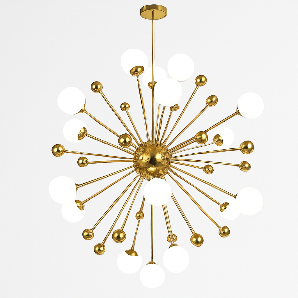 Lustre LED Doré Design Sphères Lumineuses