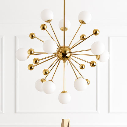 Lustre LED Doré Design Sphères Lumineuses