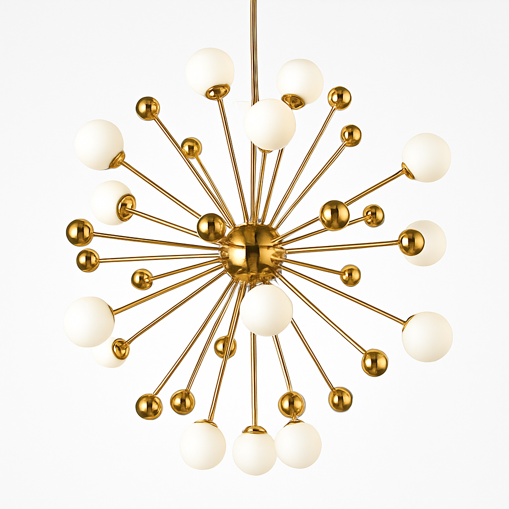 Lustre LED Doré Design Sphères Lumineuses