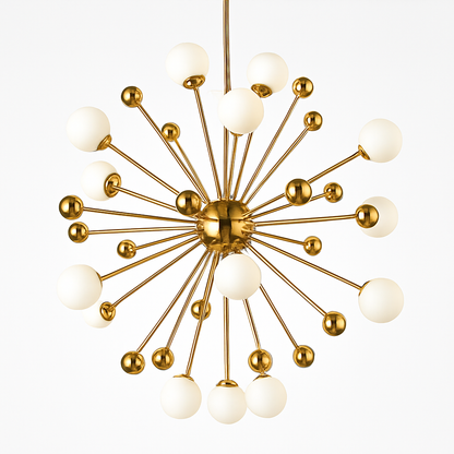 Lustre LED Doré Design Sphères Lumineuses