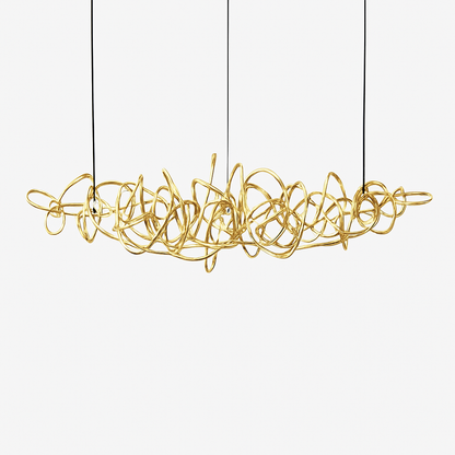 Lustre LED Design Métal Chromé, Doré ou Rose Gold