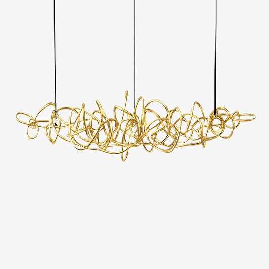 Lustre LED Design Métal Chromé, Doré ou Rose Gold