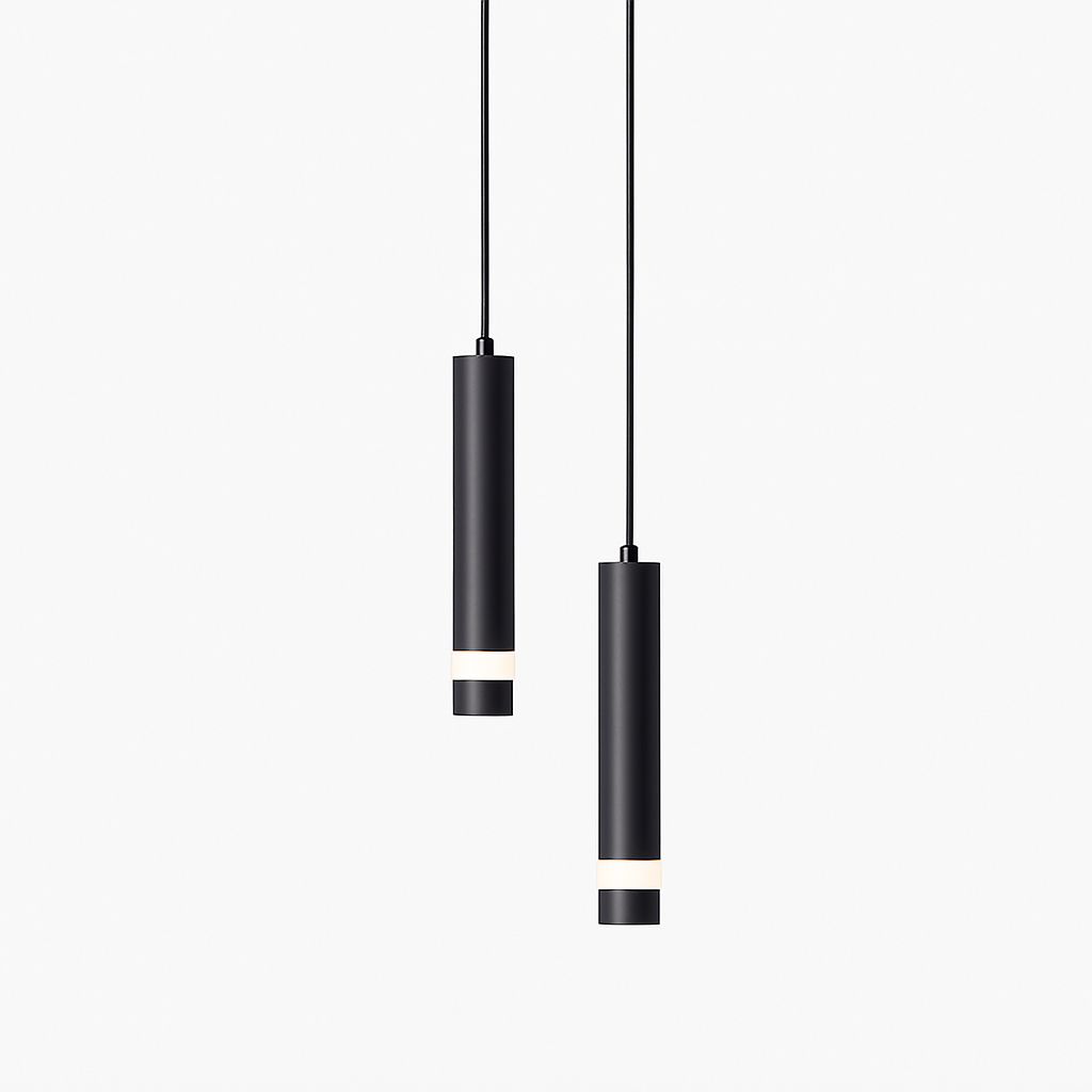 Lustre Design LED Amias : Tube Lumineux Moderne Doré ou Noir