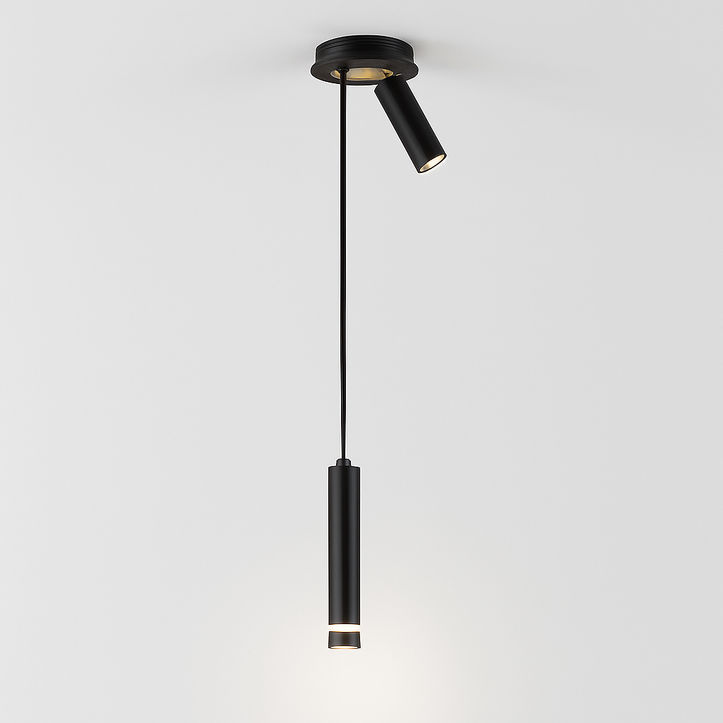 Lustre Design LED Amias : Tube Lumineux Moderne Doré ou Noir