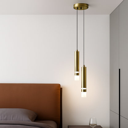 Lustre Design LED Amias : Tube Lumineux Moderne Doré ou Noir