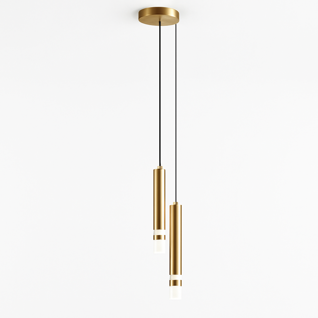 Lustre Design LED Amias : Tube Lumineux Moderne Doré ou Noir