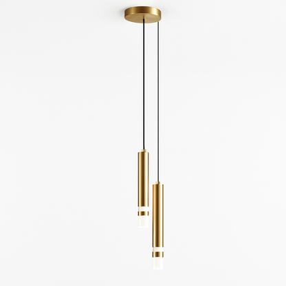 Lustre Design LED Amias : Tube Lumineux Moderne Doré ou Noir