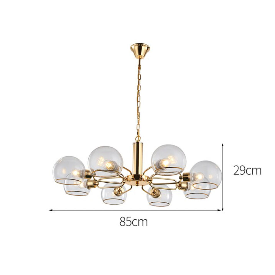 Lustre Design Doré Verre Moderne