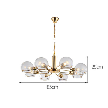 Lustre Design Doré Verre Moderne