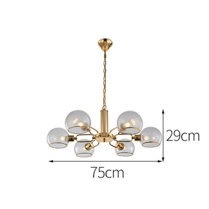 Lustre Design Doré Verre Moderne