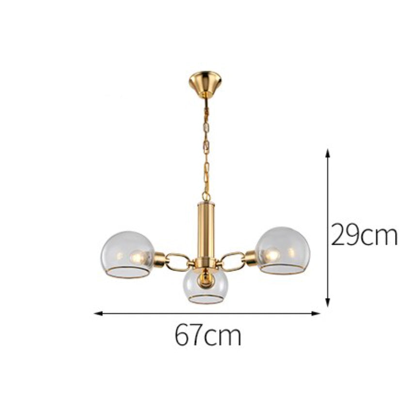 Lustre Design Doré Verre Moderne