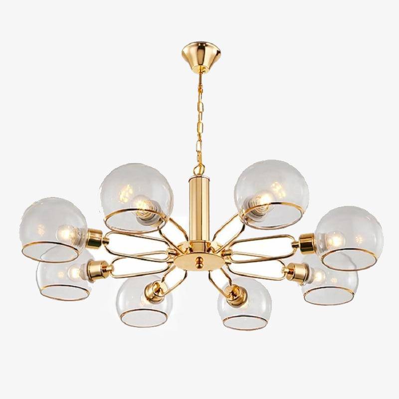 Lustre Design Doré Verre Moderne
