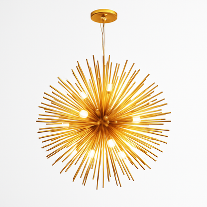 Lustre Design Aluminium Doré Moderne - Ambiance Lumineuse