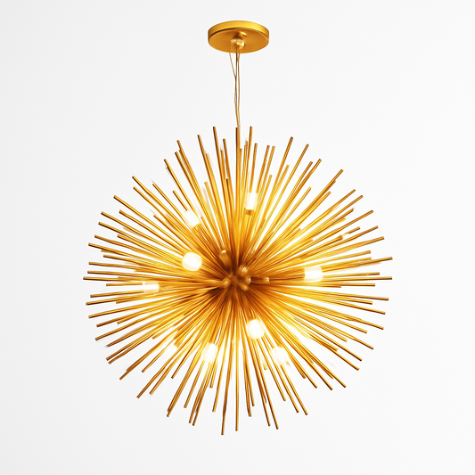Lustre Design Aluminium Doré Moderne - Ambiance Lumineuse