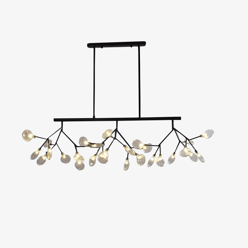 Lustre Design Bois & Métal Noir/Doré