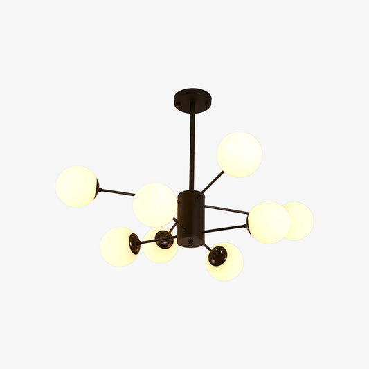 Lustre Vintage XXL Noir & Verre