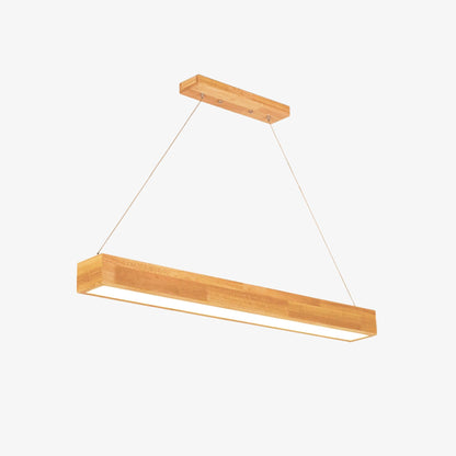 Lustre Rectangulaire Bois Design Scandinave