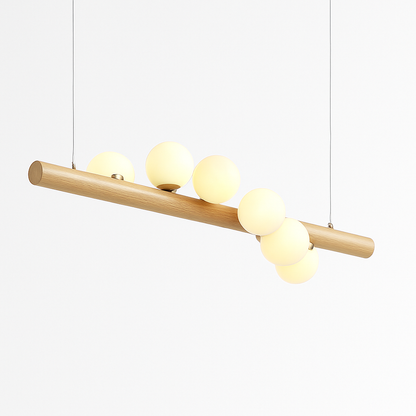 Lustre Scandinave Bois LED Sphérique