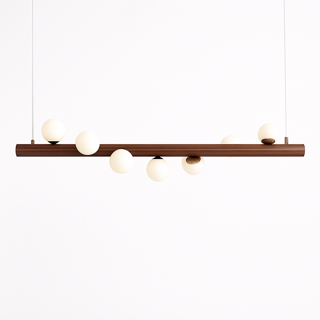 Lustre Scandinave Bois LED Sphérique