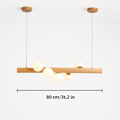 Lustre Scandinave Bois LED Sphérique
