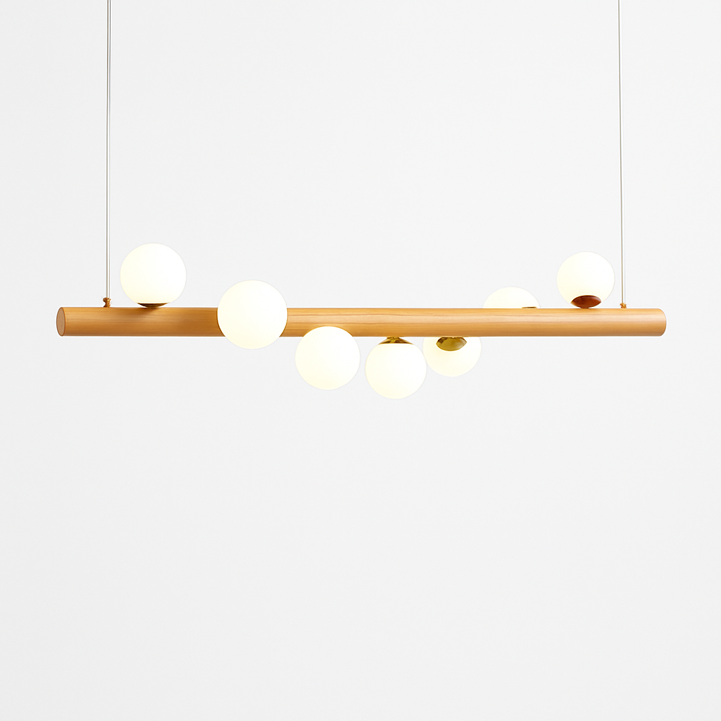 Lustre Scandinave Bois LED Sphérique
