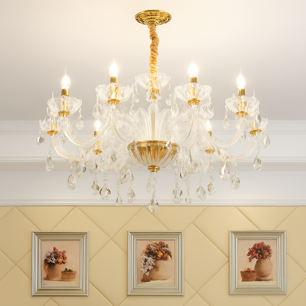 Lustre Cristal Transparent Moderne LED