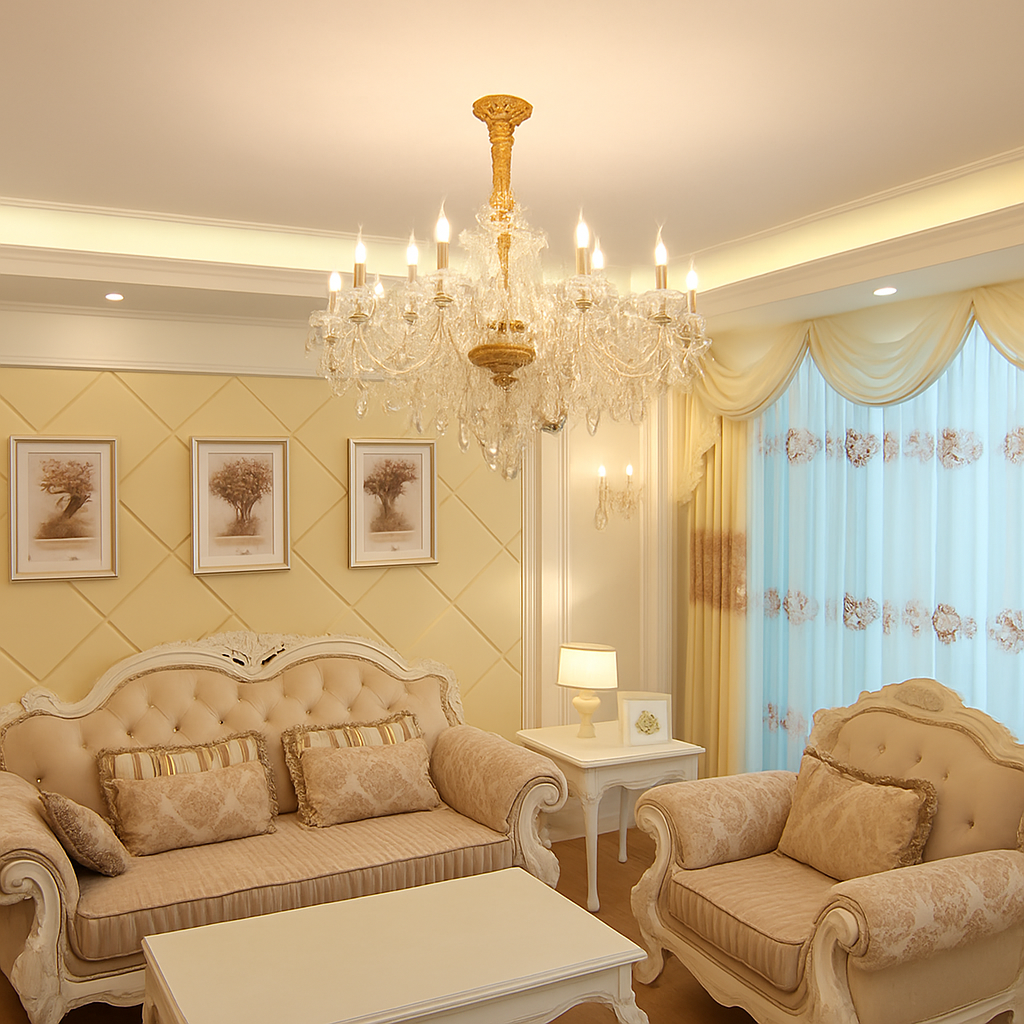 Lustre Cristal Transparent Moderne LED