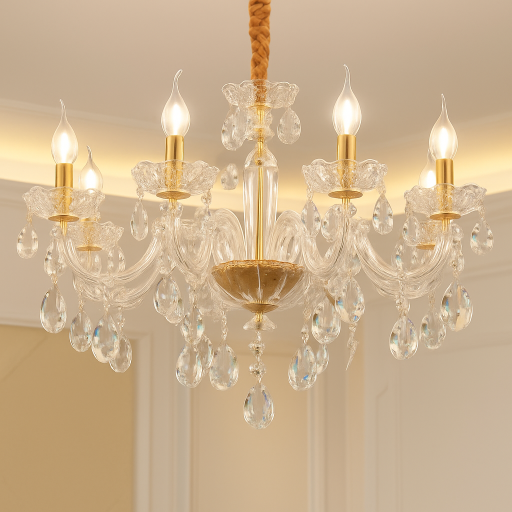 Lustre Cristal Transparent Moderne LED