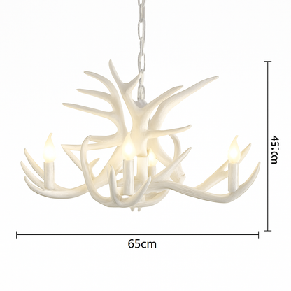 Lustre Bois de Cerf Résine - Ambiance Naturelle & Moderne