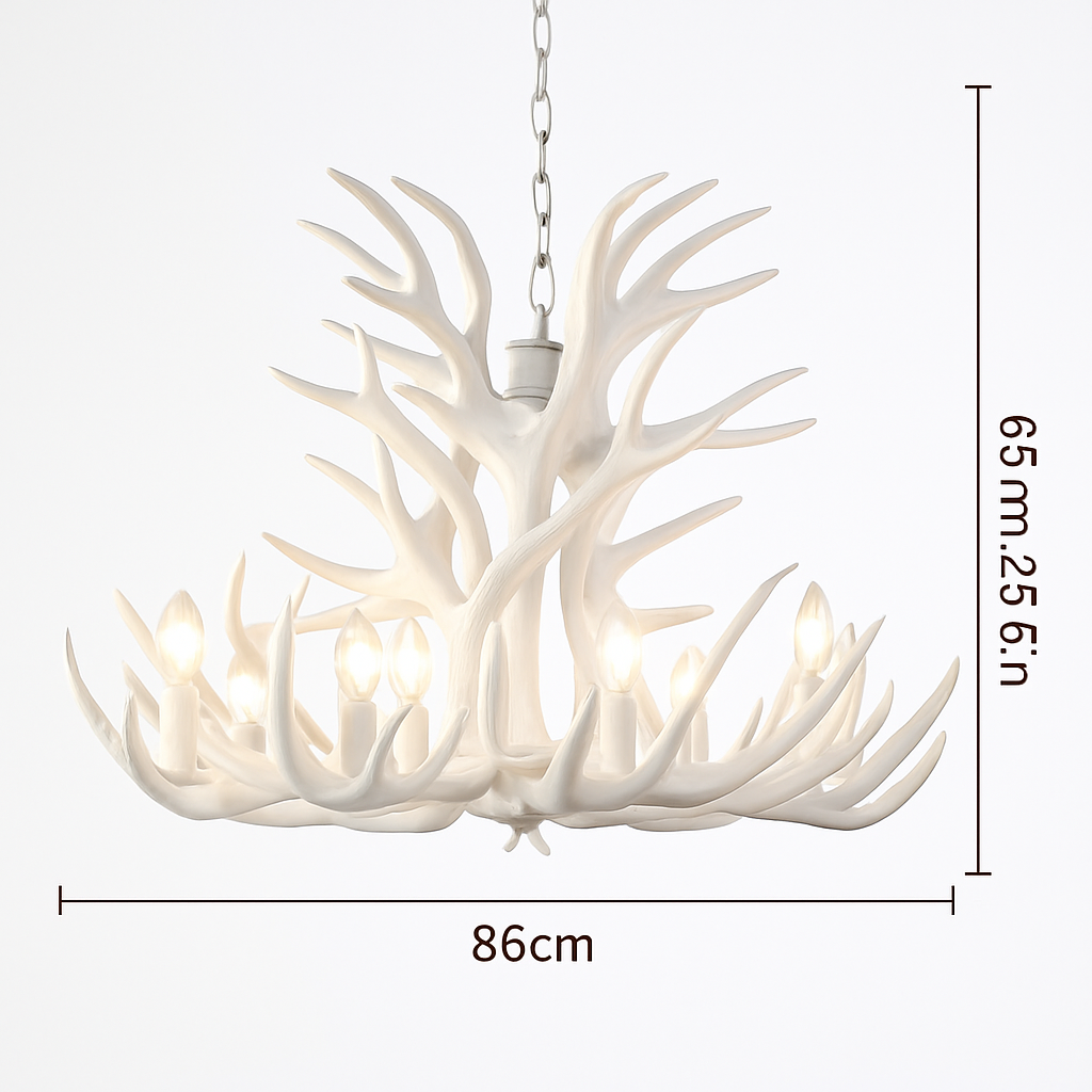 Lustre Bois de Cerf Résine - Ambiance Naturelle & Moderne