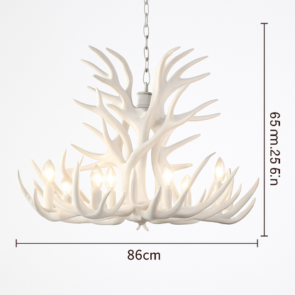 Lustre Bois de Cerf Résine - Ambiance Naturelle & Moderne