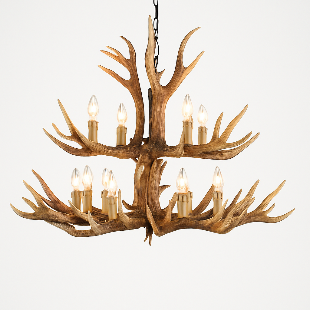 Lustre Bois de Cerf Résine - Ambiance Naturelle & Moderne