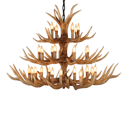 Lustre Bois de Cerf Résine - Ambiance Naturelle & Moderne