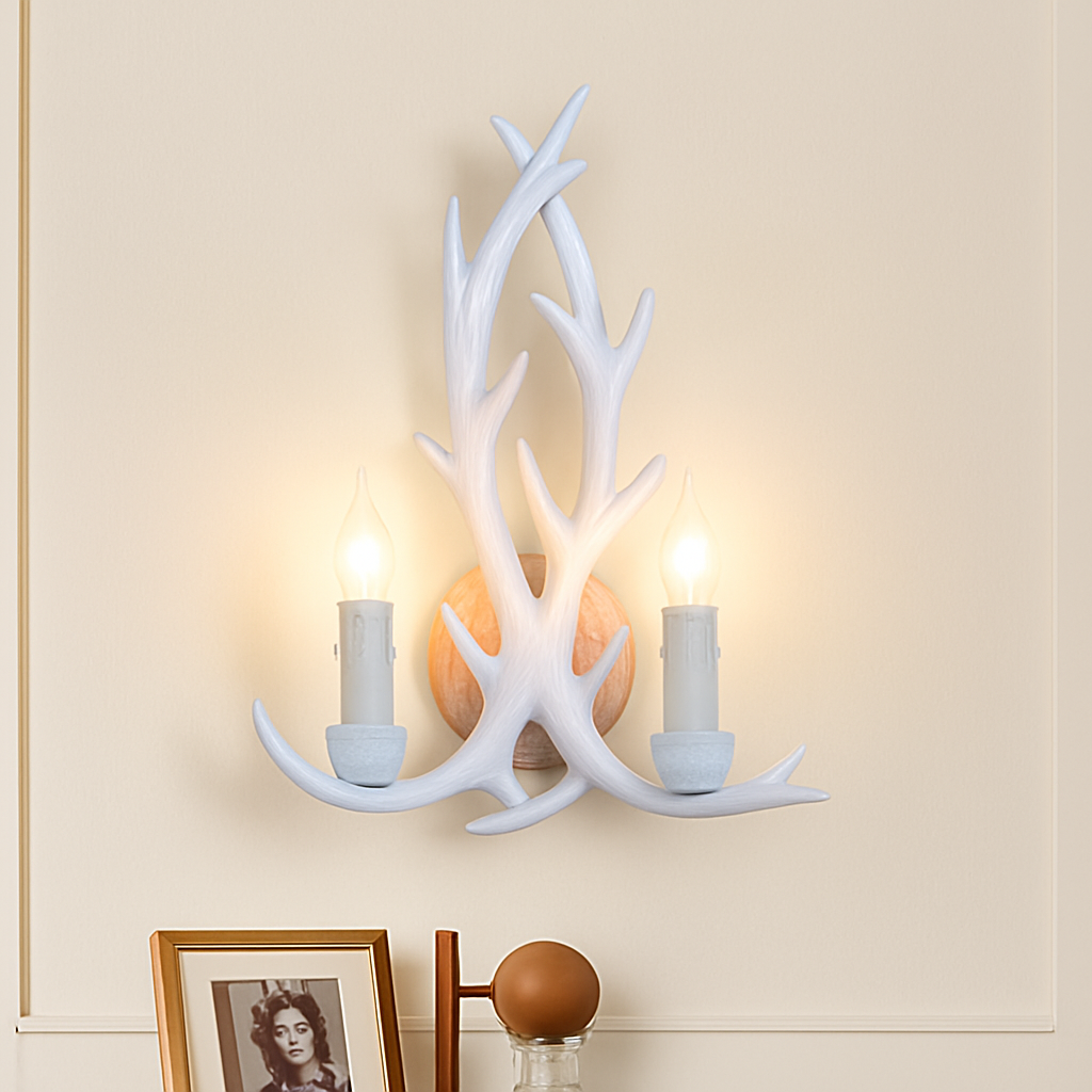 Lustre Bois de Cerf Résine - Ambiance Naturelle & Moderne