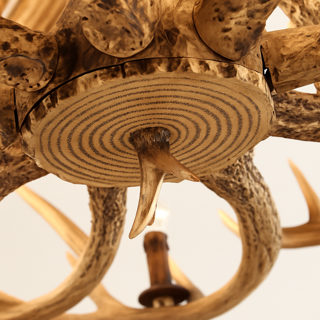 Lustre Bois de Cerf Résine - Ambiance Naturelle & Moderne