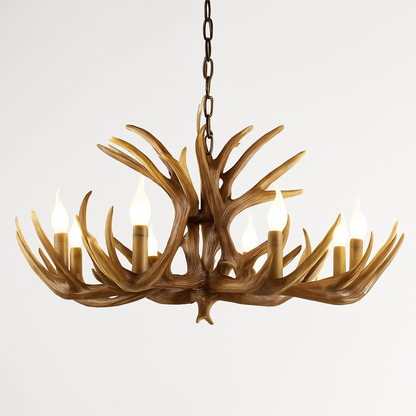 Lustre Bois de Cerf Résine - Ambiance Naturelle & Moderne