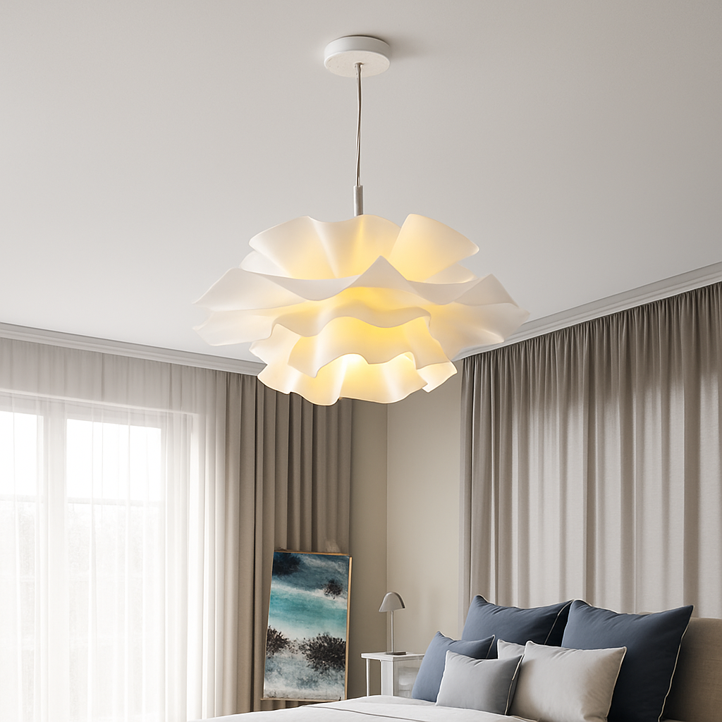 Lustre Design Nordique Fleurs Blanches