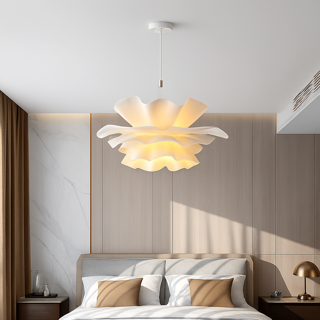 Lustre Design Nordique Fleurs Blanches